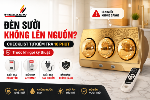 đèn sưởi không lên nguồn
