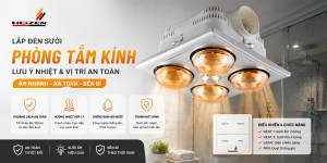lắp đèn sưởi phòng tắm kính