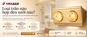 trần thạch cao trần nhôm trần nhựa nên lắp đèn sưởi loại nào
