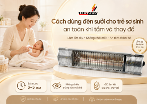 cách dùng đèn sưởi cho trẻ sơ sinh