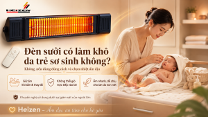 đèn sưởi có làm khô da trẻ sơ sinh không
