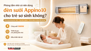 Phòng tắm nhỏ có nên dùng đèn sưởi Appino10 cho trẻ sơ sinh không?