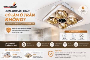 đèn sưởi âm trần có làm ố trần không