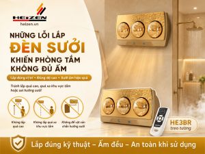 lỗi lắp đèn sưởi khiến phòng tắm không đủ ấm