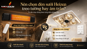 đèn sưởi Heizen treo tường hay âm trần