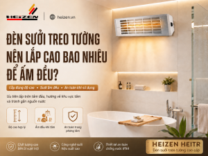 Đèn sưởi treo tường nên lắp cao bao nhiêu để ấm đều?