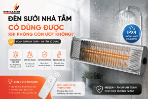 dùng đèn sưởi khi phòng tắm ướt