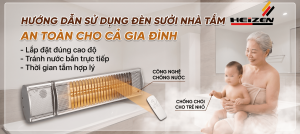 sử dụng đèn sưởi nhà tắm an toàn