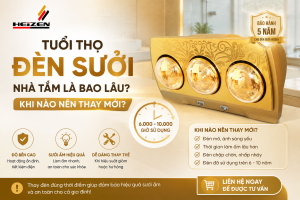 tuổi thọ đèn sưởi nhà tắm